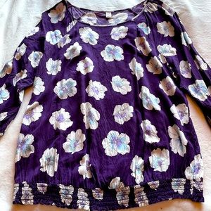 Old navy long sleeve blouse beautiful bright purple color size XL